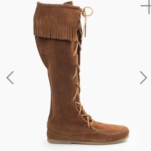 Minnetonka knee high lace up moccasin boots NWOT sz 10!